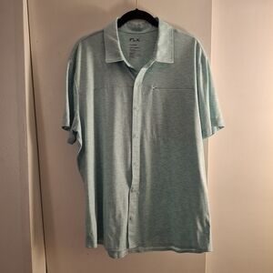FLX Men's Heathered Light Blue Short Sleeve Polo Shirt